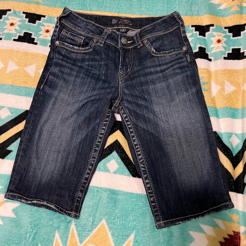 Silver jeans shorts